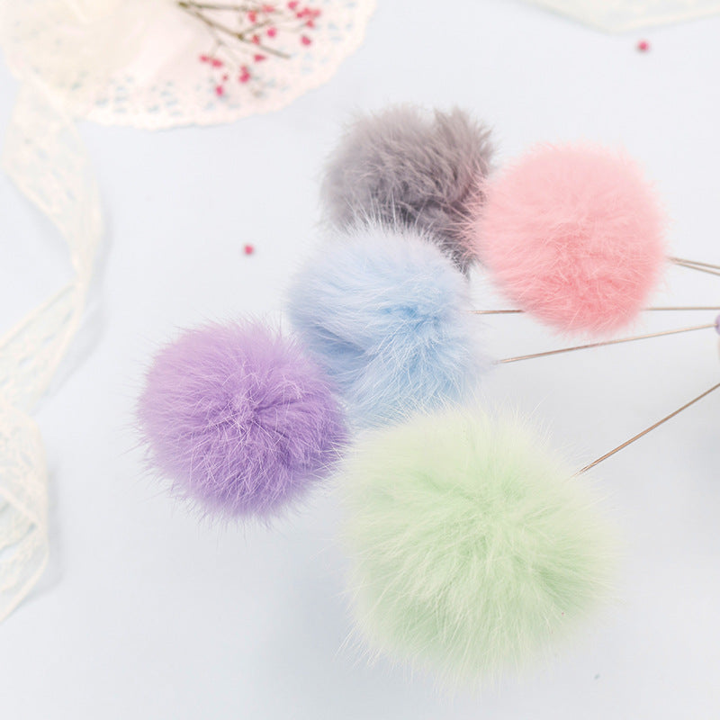 Colorful Pom Pom Cat Teaser Wand Toy