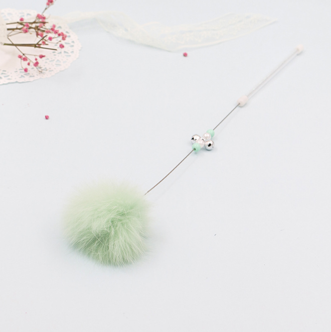 Colorful Pom Pom Cat Teaser Wand Toy
