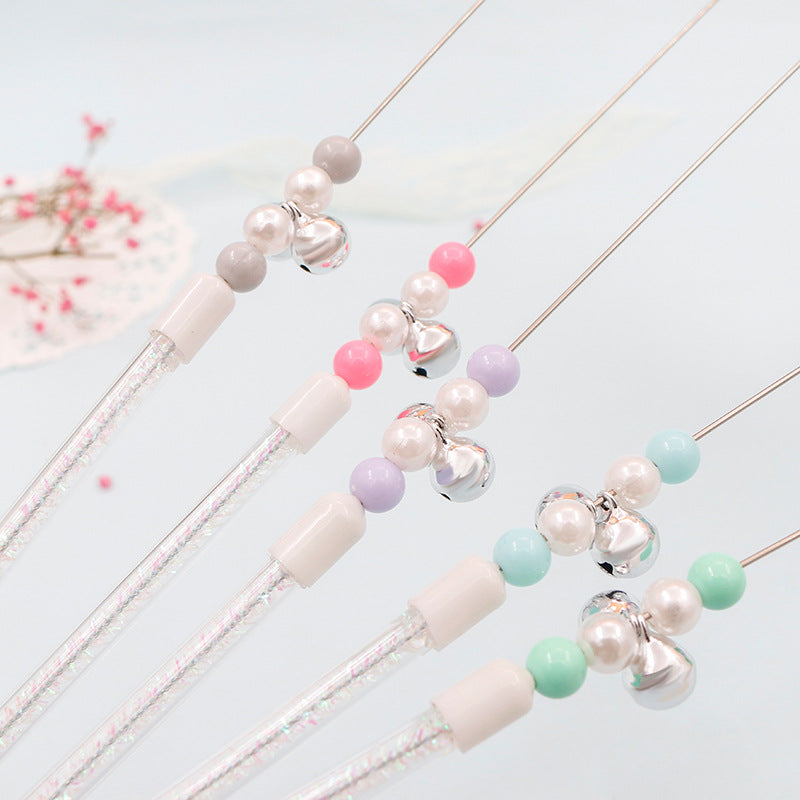 Colorful Pom Pom Cat Teaser Wand Toy