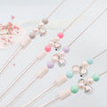 Colorful Pom Pom Cat Teaser Wand Toy